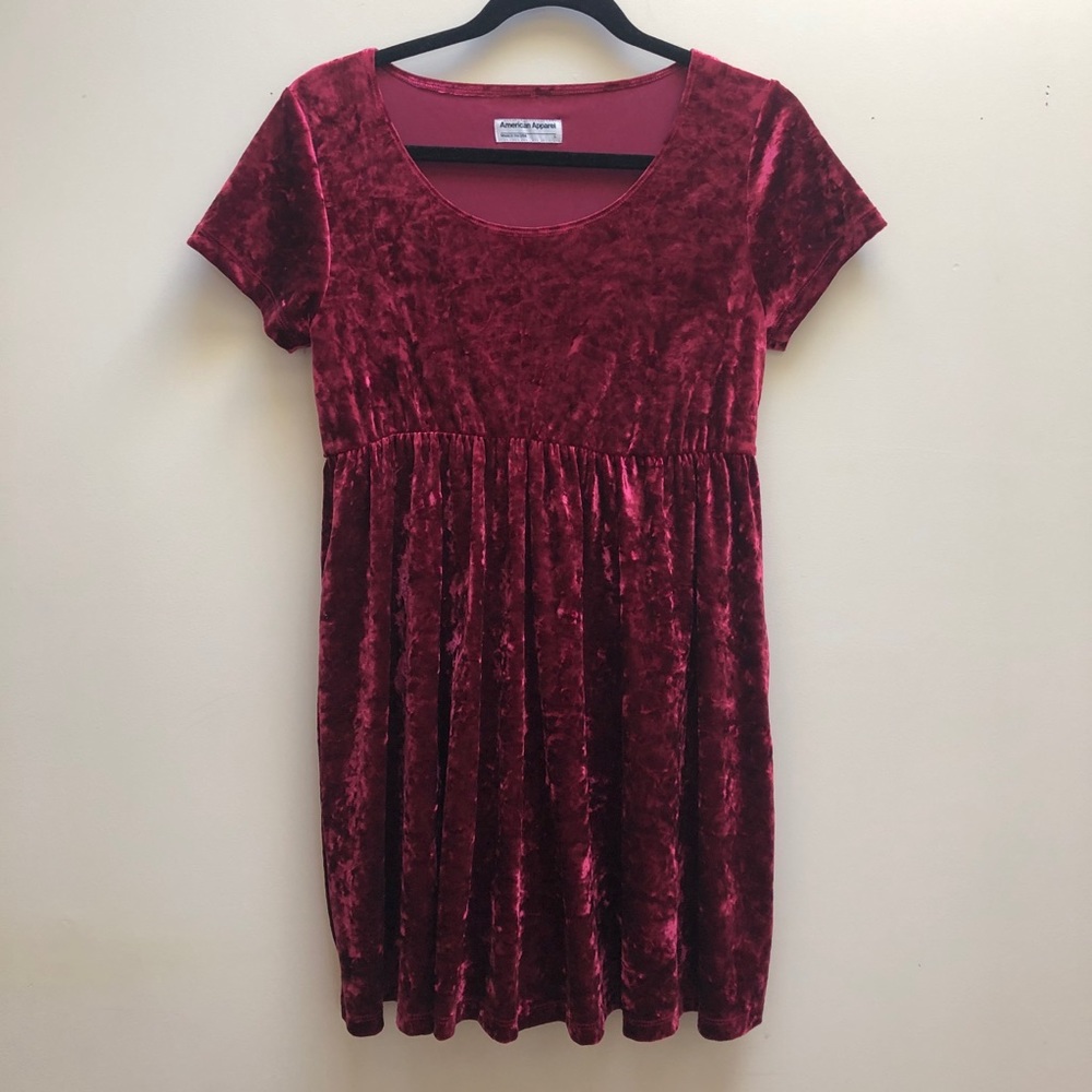 AMERICAN APPAREL VELVET BABYDOLL DRESS